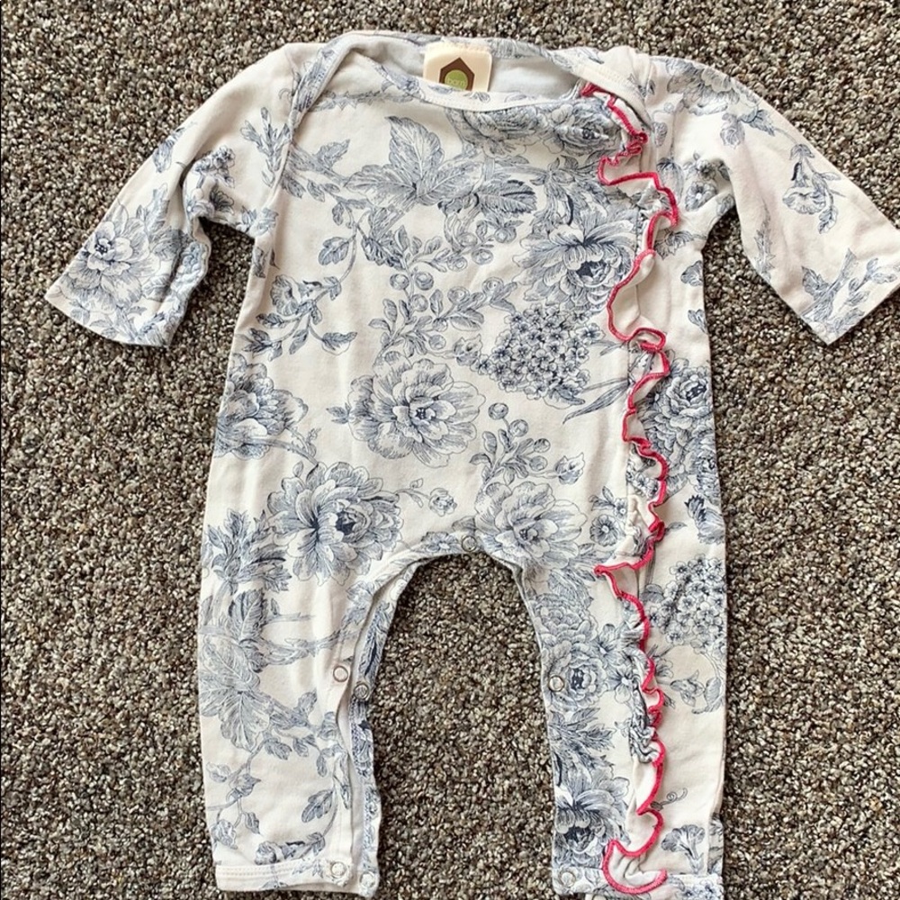 Floral onesie with ruffle detail